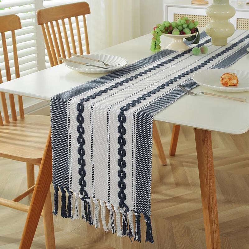 Nordic 3D Floral Cotton Linen Table Runner