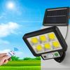 Mocna Lampa Solarna 120 Led Z Czujnikiem Ruchu Ogrodowa Elewacyjna + Pilot