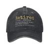 Fashion Retired Definition Funny Retirement Gag Baseball Cap Distressed Washed Snapback Outdoor Adjustable Caps Hat