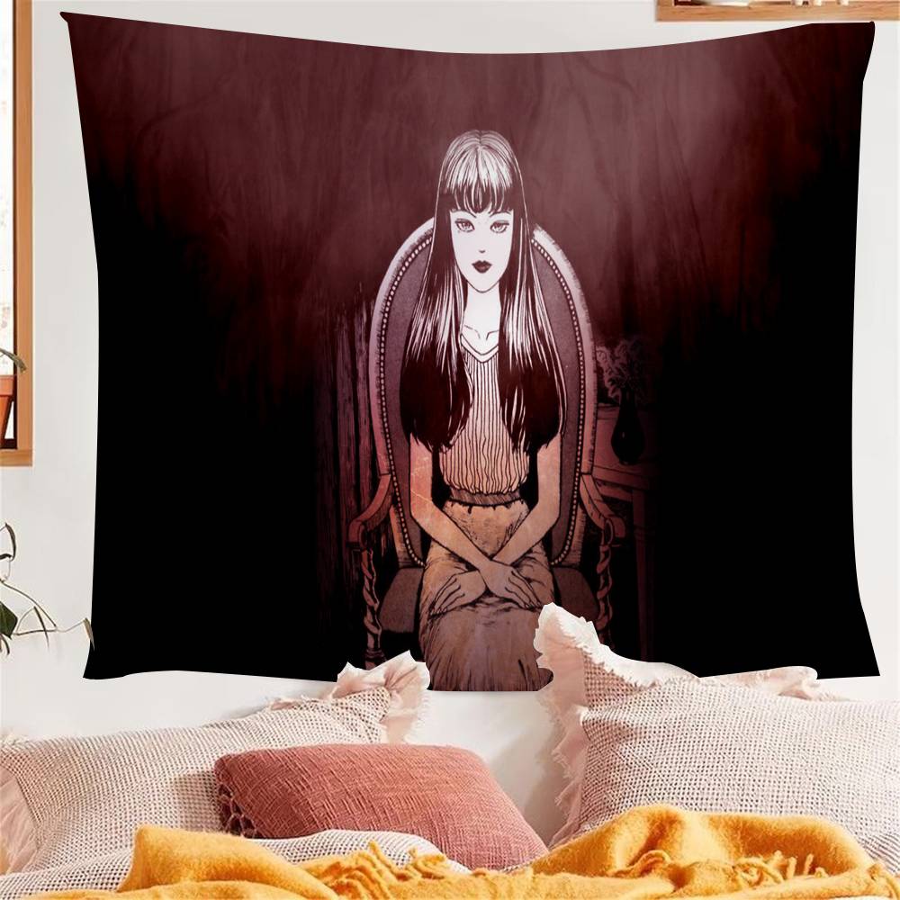 Anime Junji ItoI TomieT Horror Comics Colorful Tapestry Wall Hanging Bohemian Wall Tapestries Mandala Wall Hanging Sheets
