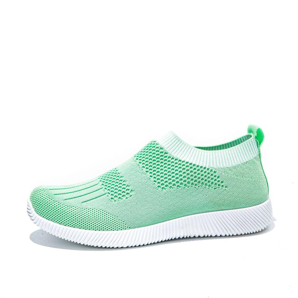 Casual shoes women's shoes fashion fly-woven shoes new breathable sports running shoes foreign trade low-top soft-soled comfortable socks shoes