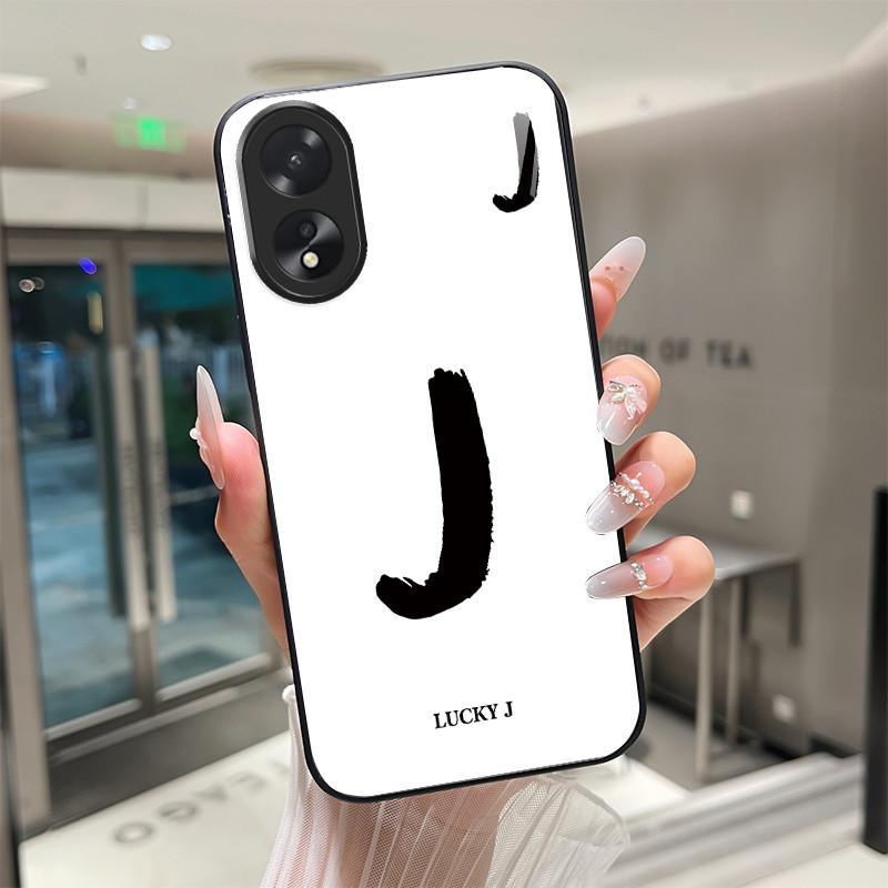 Phone Case For OPPO A18 A38 A58 A78 Back Covers Lucky Letter Protective Case For OPPOA18 OPPOA38 Tempered Glass Soft TPU Shell