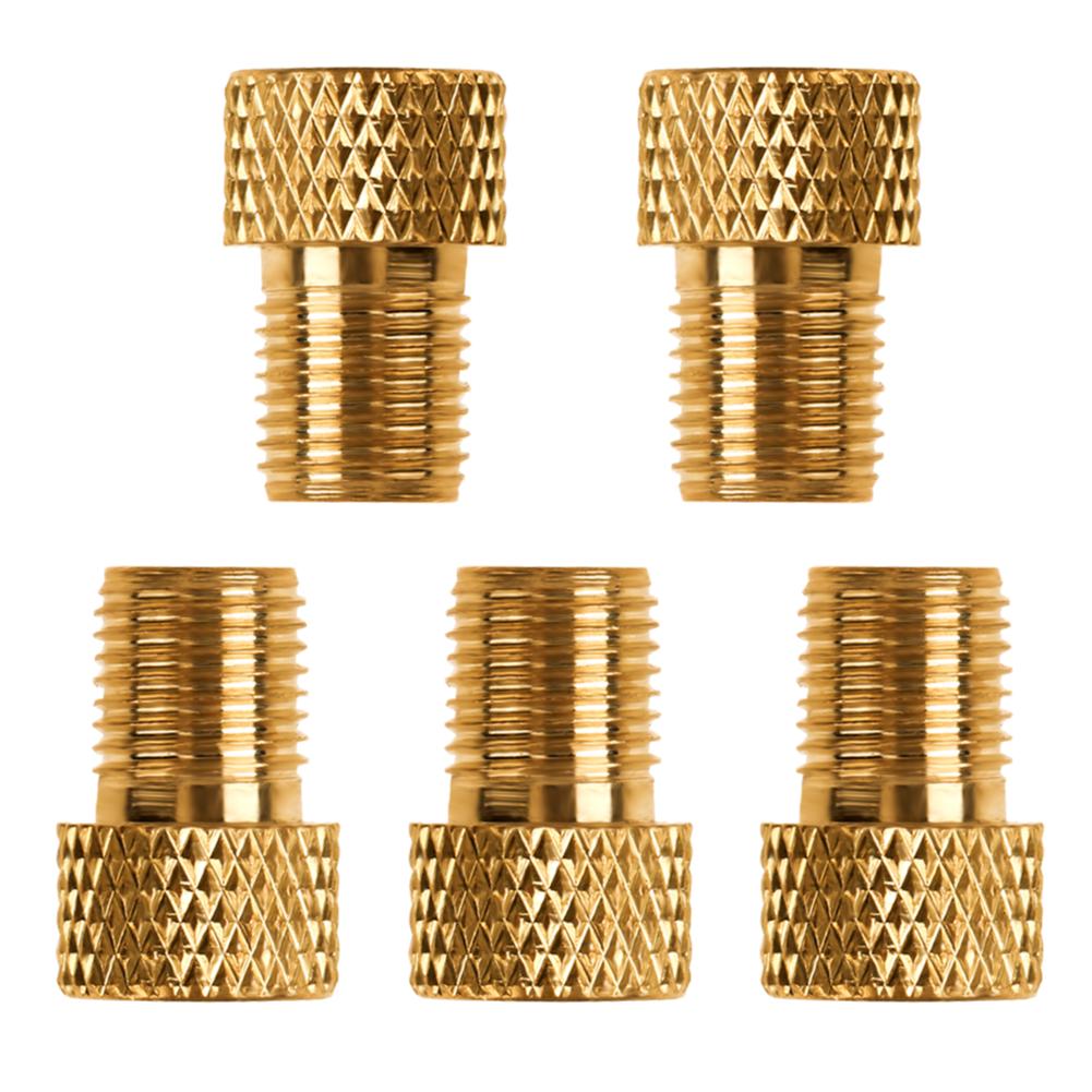 5-25PCS Presta To Schrader Adaptors Aluminum Alloy Bike Tire Valve Converter Copper Golden Air Inflator Valve Connectors