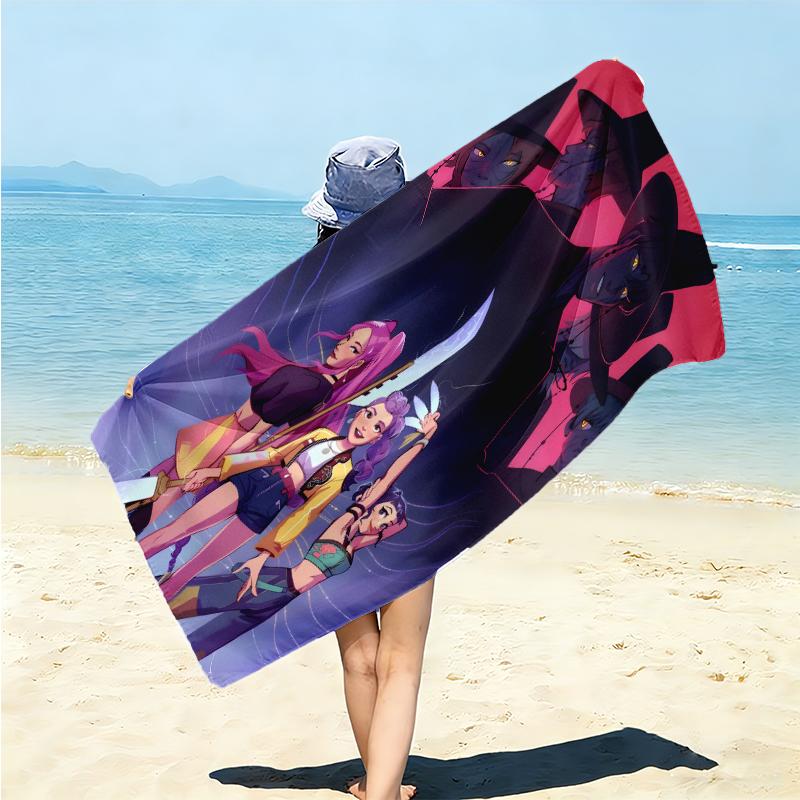 1Pc Fantasy Heroes Action Beach Towel Microfiber Beach Towel Thin Absorbent For Beach Swimming Yoga Bath Sports 0917195