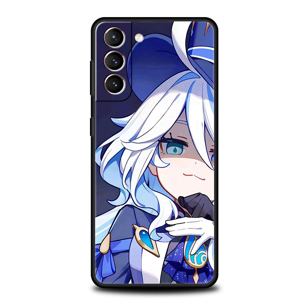 Genshin Impact Lovely Furina Phone Case For Samsung Galaxy S25 Edge S24 S23 S22 Ultra S20 S21 FE 5G S10 S9 Plus S10E Soft Cover