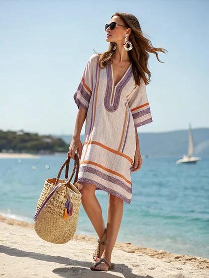 26Y2 Vacation Bikini Blouse Sunscreen Printed Beach Skirt European and American New Models