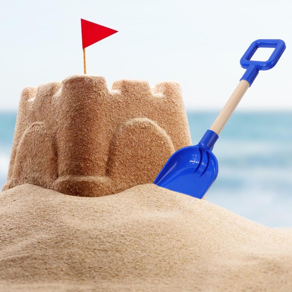 Lurrose Kids' Beach Shovel Set, 3-Piece Set with Wooden Handles, Sand and Gardening Tools, Perfect for Summer Beach Play and Snow Play (1 Each In