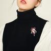 Brooch Pin Three-Dimensional Iris Flower Design Lightweight Alloy Pin with Cubic Zirconia Golden-Plated Edging Suit Coat Dress Scarf Sweater Badge
