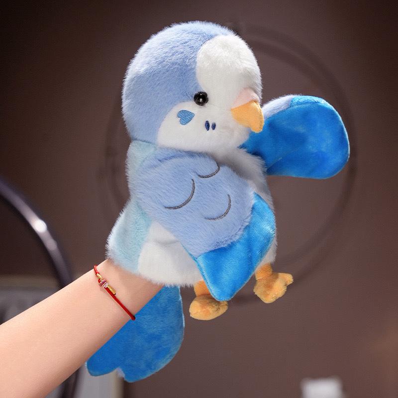 Parrot Hand Puppet Plush Toy - Tiger Skin Doll for Children’s Comfort and Learning