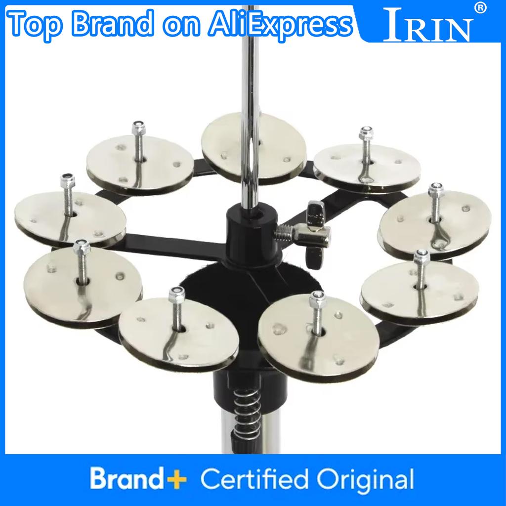 IRIN 6 Inch Drum Kit Cymbal Auxiliary Tools Hi-Hat Bells Jingles Tambourine Stainless Material Percussion Instrument Accessory