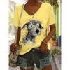 Summer Women's T Shirt Casual Short Sleeve 3d Dog Print T Shirts Fashion Streetwear Crew Neck Pullover Oversized Female Clothing