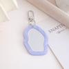 New Irregular Mini Makeup Mirror Keychain Resin Bag Charm Portable Touch-Up Mirror Pendant For Fashion Commute Purse Backpack
