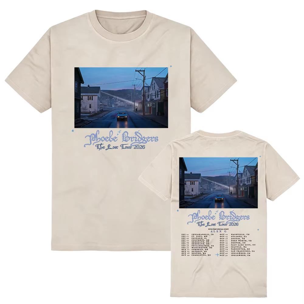 Phoebe Bridgers The Lost Tour 2026 T-shirt Zomer Korte Mouw Dames_Heren T-shirts Unisex Streetwear T-shirt Korte Mouw Casual Kleding