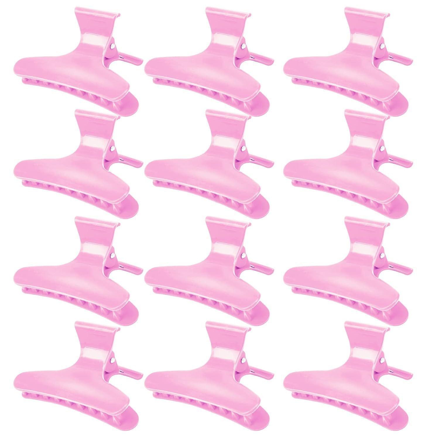 

12pcs Black Butterfly Hair Clips For Styling Sectioning Clamps Claws Hair Clips For Cutting, Styling, Sectioning, Coloring Hair Styling Clips рожевий
