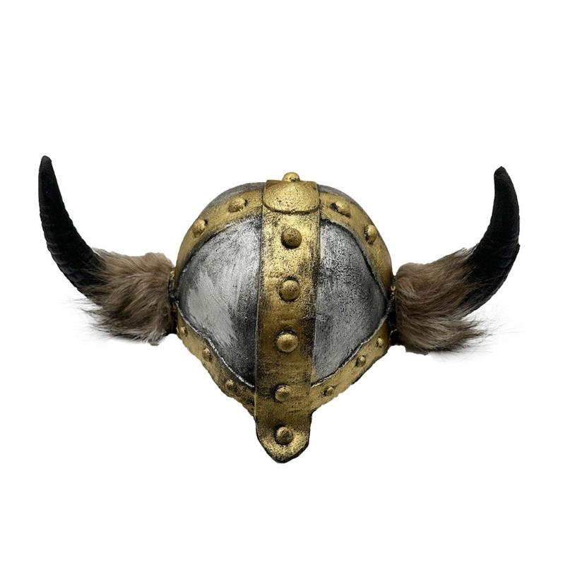 

Middle Ages Vikinges Helmets with Horns Norses Barbarians Warrrior Hat for Battle Play Halloween Cosplay Theme Party 1