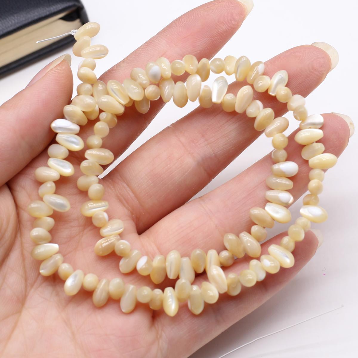 

Horizontal Hole Shell Beads Natural Freshwater Shell Irregular Beads 4x8mm For Jewelry Making DIY Necklace Bracelet Earrings Accessory 4x8mm жёлтый