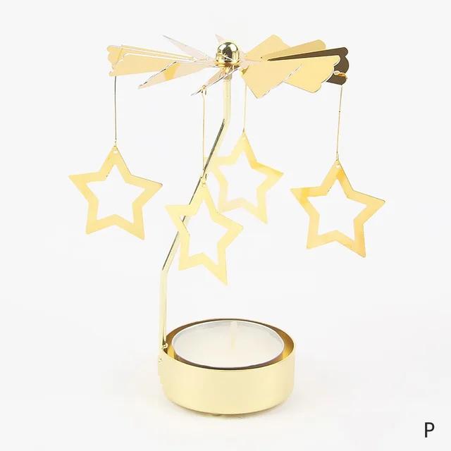 Carousel Candle Holder Gold Metal Candlesticks Room Decor Cake Rotating Candle Stand Home Decoration For Valentine's Christmas