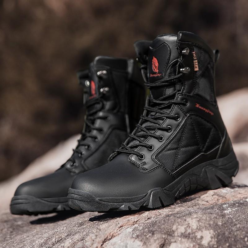 Mens High-Top Steel Toe Tactical Boots Waterproof Outdoor Safety Shoes Snow Hiking Camping