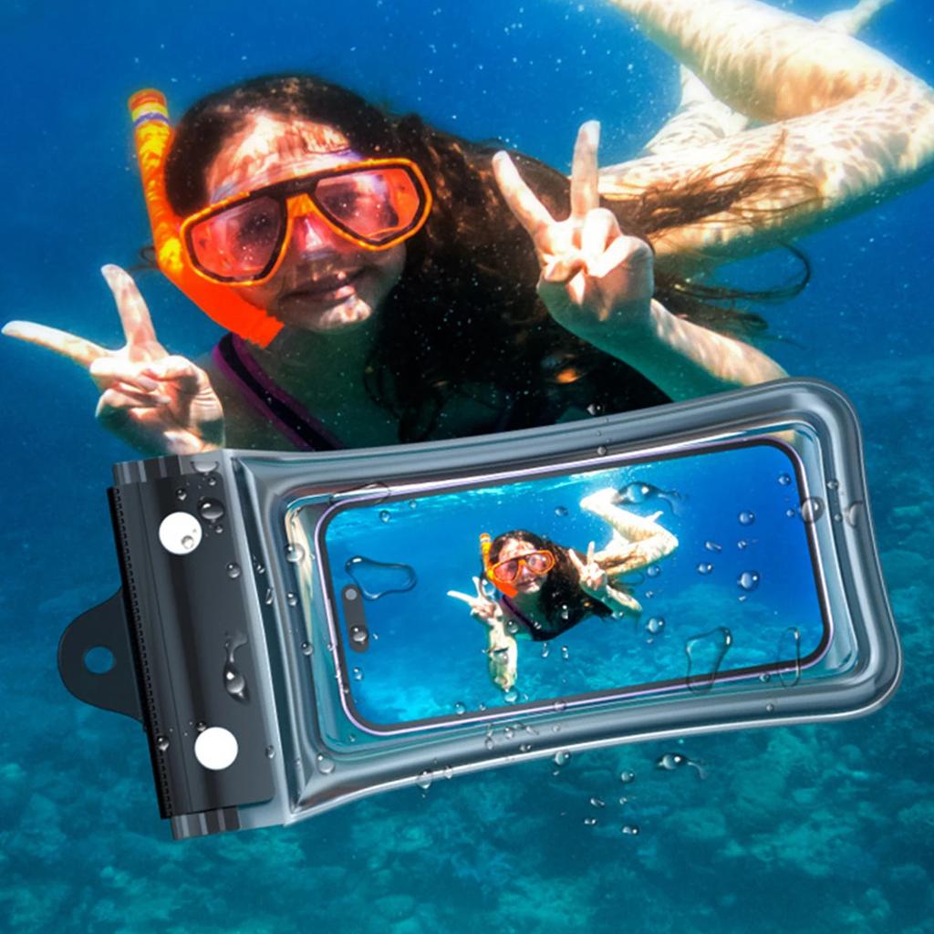 Underwater Phone Protector Touchable Waterproof Transparent with Lanyard Case for Swimming&Diving Universal Sealed CellPhone Bag