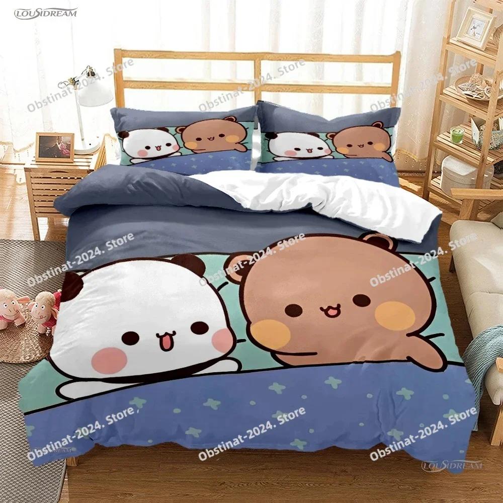 3D Cute BuBu Bear Cartoon Anime All Season Duvet Cover kawaii Bedding set Soft Quilt Cover and Pillowcases Full Queen King Size