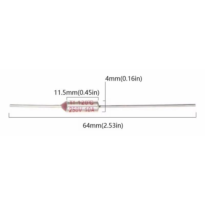 RY 10A 15A 250V Tf Thermal Fuse 65C 85C 100C 105C 110C 120C 130C 152C 165C 200C 216C 300C Temperature