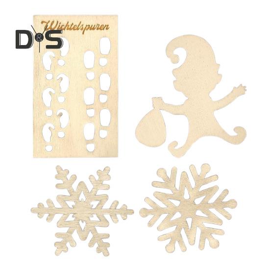 Gnome Templates Set Wooden Gnome Footprints Stencil Dwarf Silhouette Stencil for Christmas Window Floor Decor