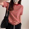 Premium Petite Striped Cotton T-Shirt - Popular Hong Kong Style Women's Summer Top