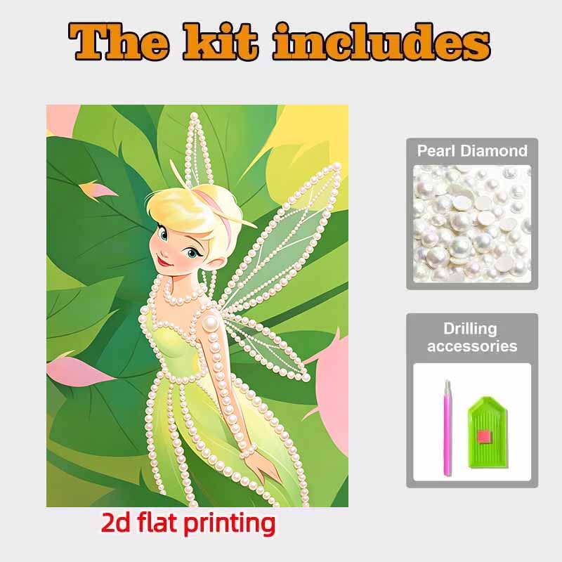 Disney Pearl Art Tinker Bell DIY Pearl Painting Kit Pearl Art Wall Decor Suitable for Home Office Handmade Gift