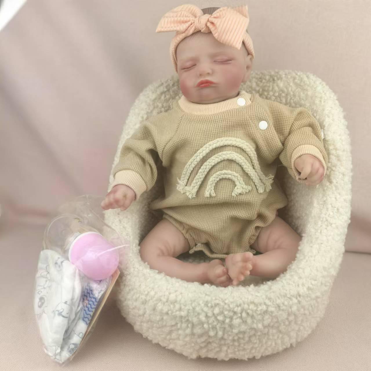 

Реалистичная кукла реборн Леви 17 дюймов с 3D-расписанной кожей 37 cm хаки