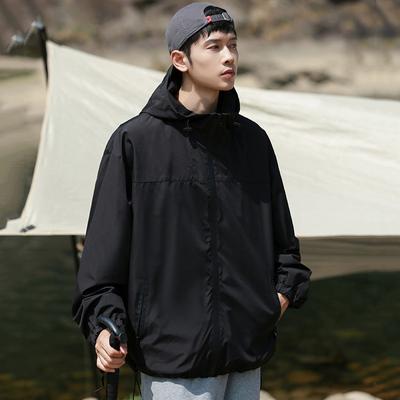 Men's Spring Loose Hooded Casual Color Matching Jacket Top Jacket Couple Outfit