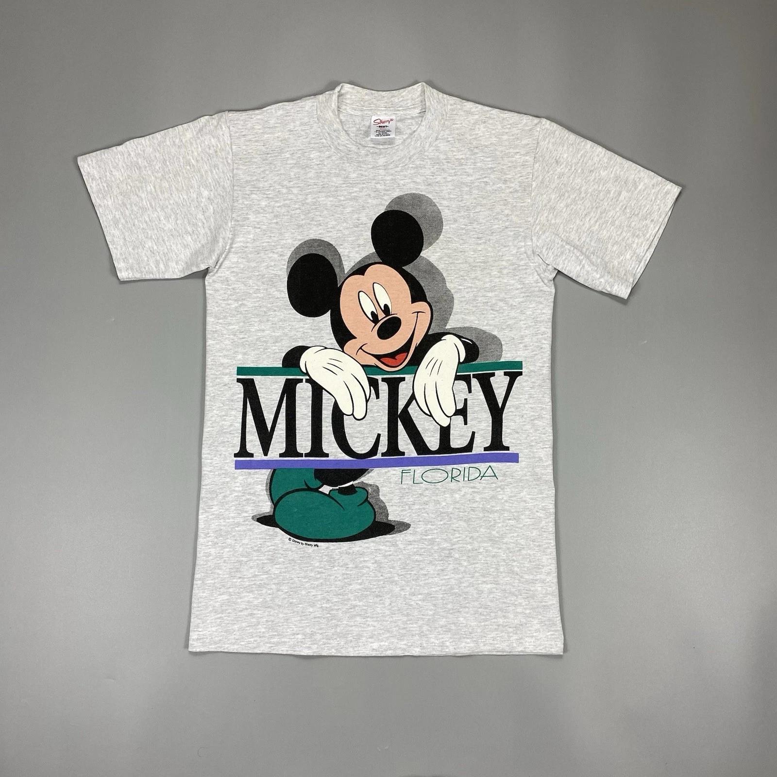 Vintage 90s USA Disney Mickey Mouse Florida graphic grey t-shirt Size Small S
