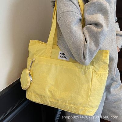 2025 Solid Color Personalized Large-capacity Casual Tote Bag Shoulder Bag Underarm Bag Handbag Women's Bag Commuter Canvas Bag
