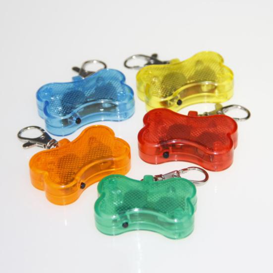 LED Light Up Dog Bone Shape ID Tag Pet Safety Collar Pendant for Outdoor Walking
