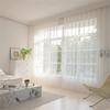 Korean Chamomile Embroidered Sheer Curtain White Elegant Transparent Window Screen Rod Pocket-Hook For Lving Room and Bedroom
