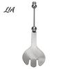 Metal Salad Spoon Beadable Stainless Steel Spoon, DIY Beaded Dessert with Blank Handle Handle, 2-in-1 Kitchen Fork Flatware Tableware