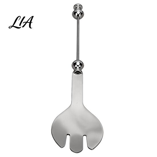 Metal Salad Spoon Beadable Stainless Steel Spoon, DIY Beaded Dessert with Blank Handle Handle, 2-in-1 Kitchen Fork Flatware Tableware