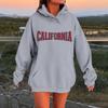 Women's Casual Hooded Long-sleeved Printed Letter Baseball Jacket Plus Velvet And Thick Warm Sweatshirt