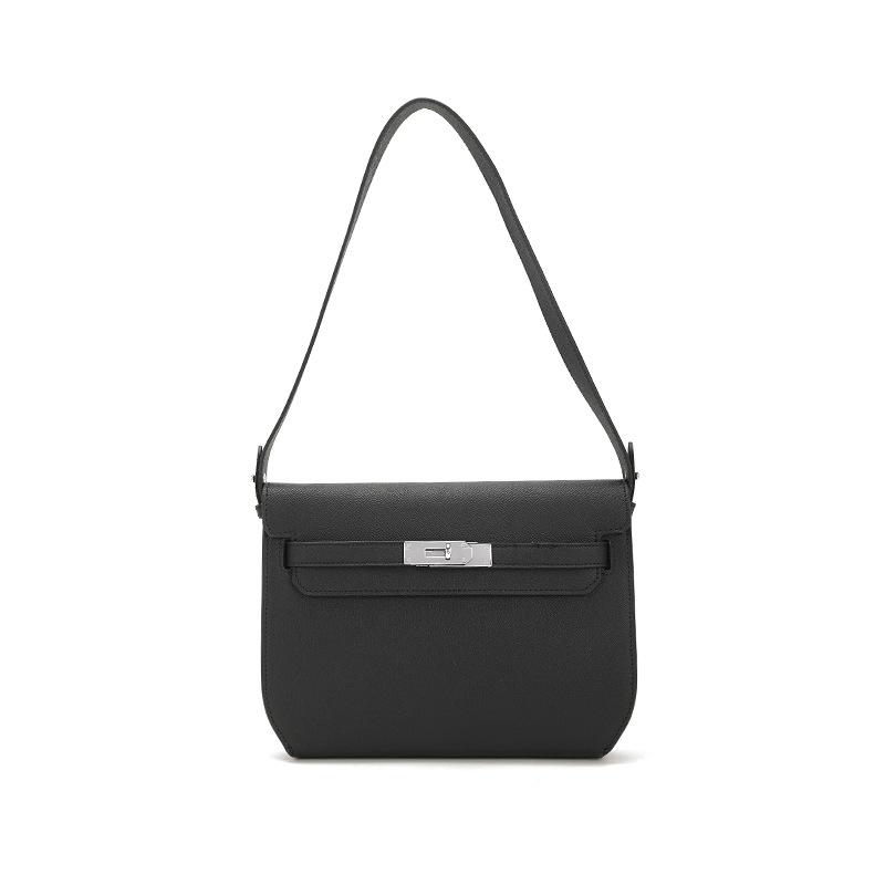 

Leather retro bag women s high-end sense versatile underarm bag commuter messenger bag large capacity shoulder messenger bag women size: 25*6*18
