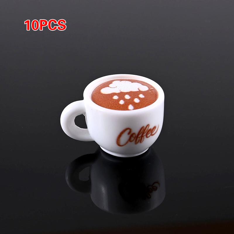 

10 шт. кукольный домик DIY аксессуары смола кавайная имитация мини кофейная чашка для миниатюрной кухни ремесло еда игрушка
