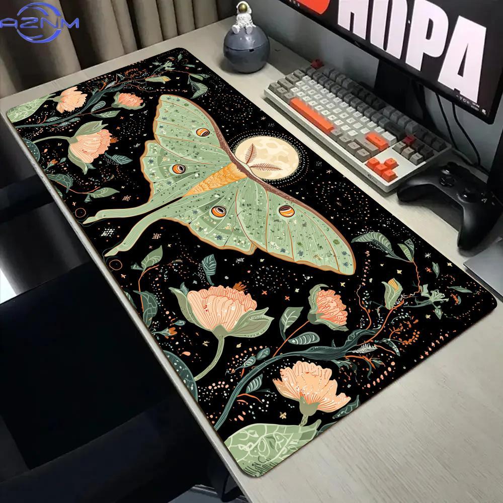 Elegant Longtailed Moth Mouse Pad Desk Mat With Stitched Edge Xxl Mousepads Rubber Antislip Gamer Keyboard Rug Gaming Mats