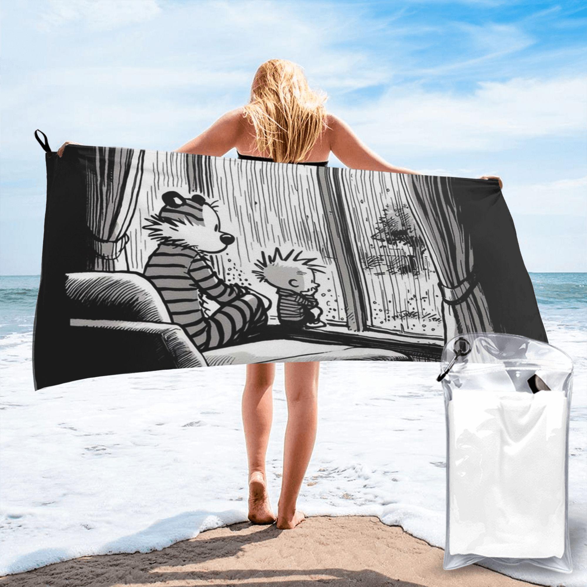

Calvin And Hobbs Dance Classic Beach Towel Soft Microfiber Quick Dry Absorbent Quick Towels For Swimming W30*H60(CM)