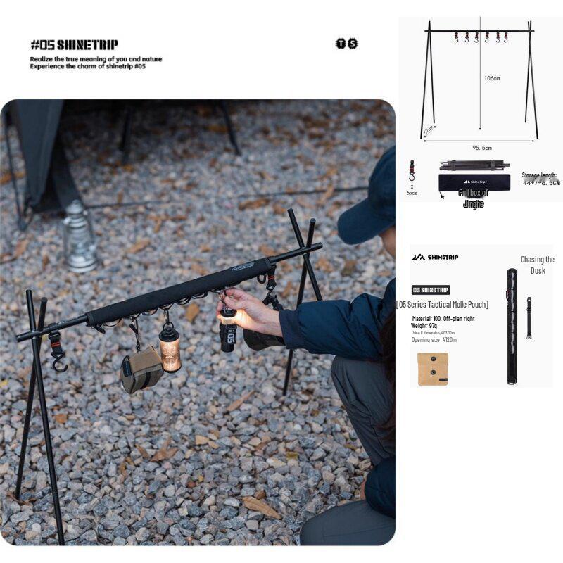 Mountain Fun Outdoor Folding Tripod Rack: Pot, Lamp & Storage Holder