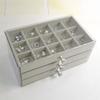 3 Layers Box 45 Grids Storage Jewelry Drawer Transparent Velvet Case Display Fashionable Holder for Women Girls
