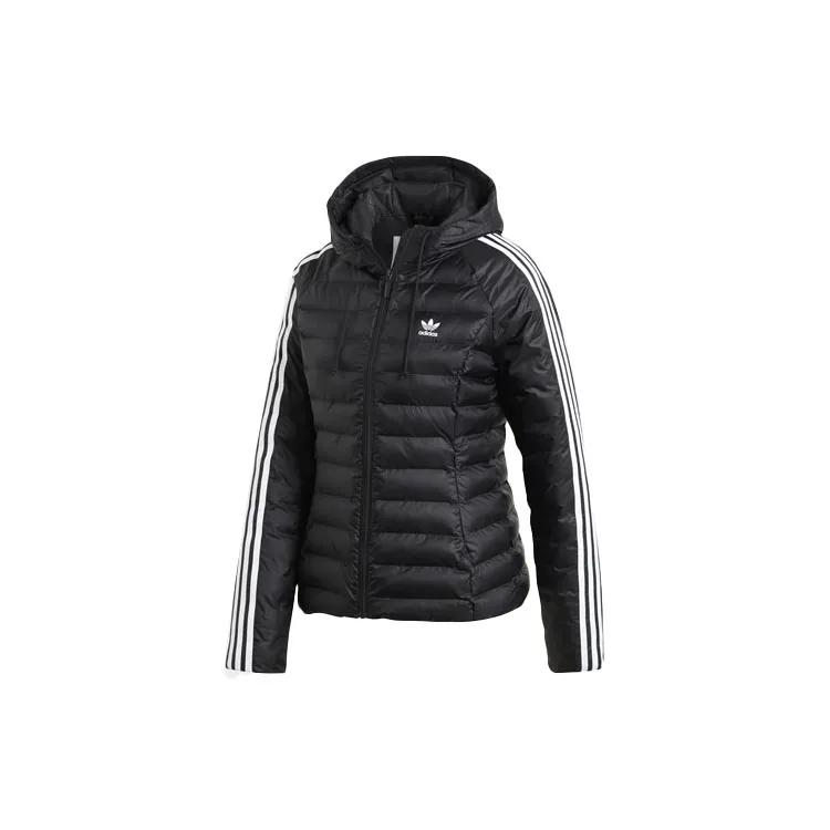 Adidas Originals three-stripe hooded puffer jacket