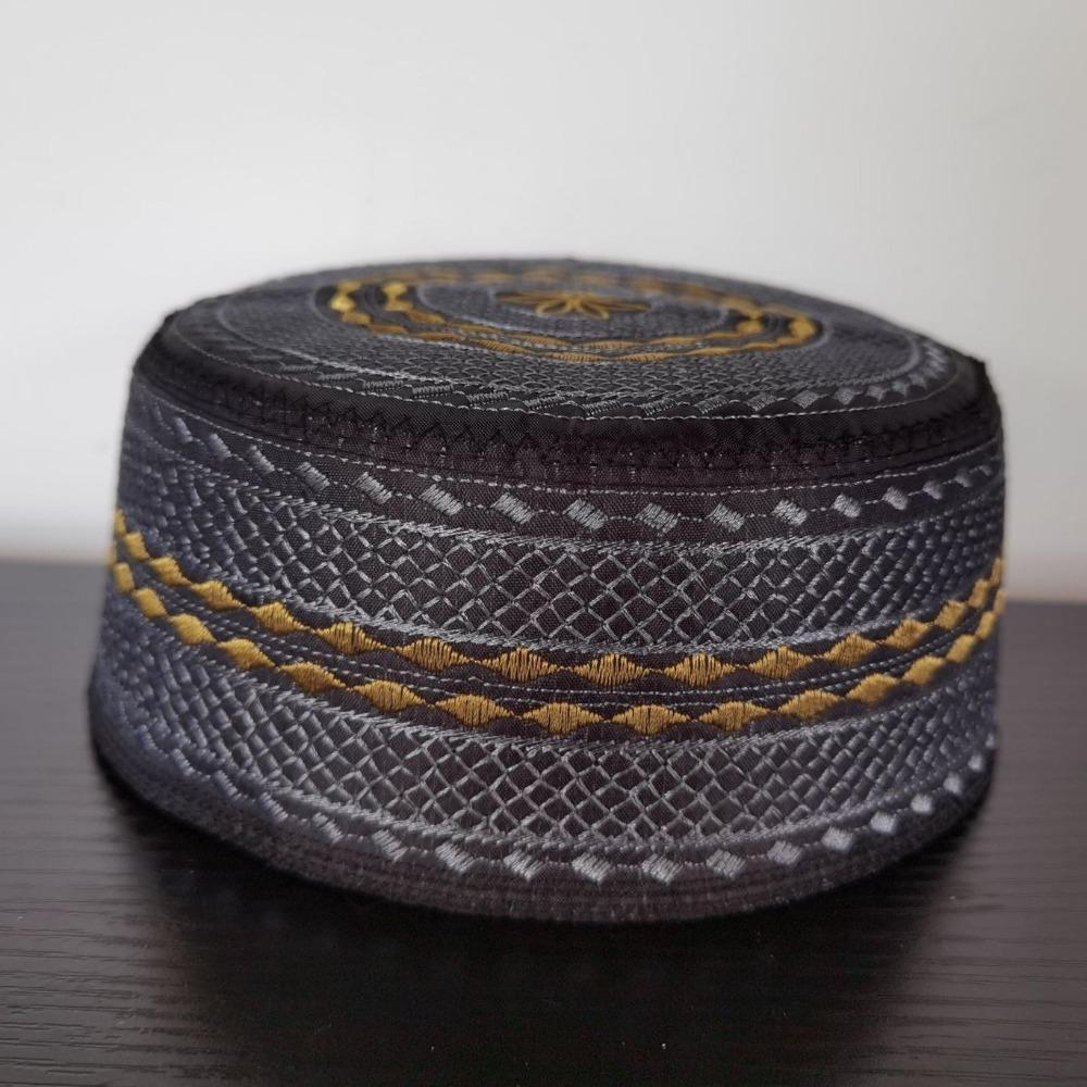 

Ethnic Style Islam Flat Cap Round Church Hat Turban Hats Ramadan Hat Outdoor Style C