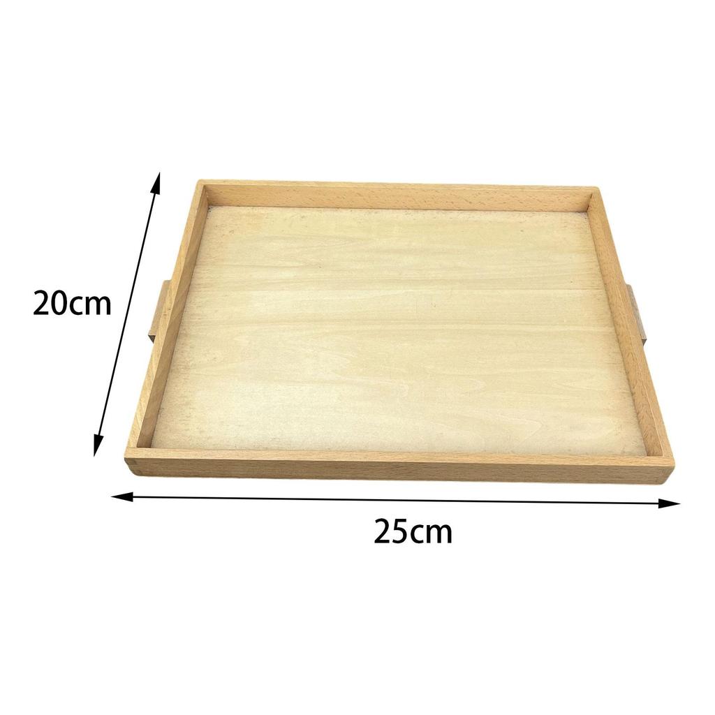 Elegant Wooden Serving Tray with Handles for Dining
