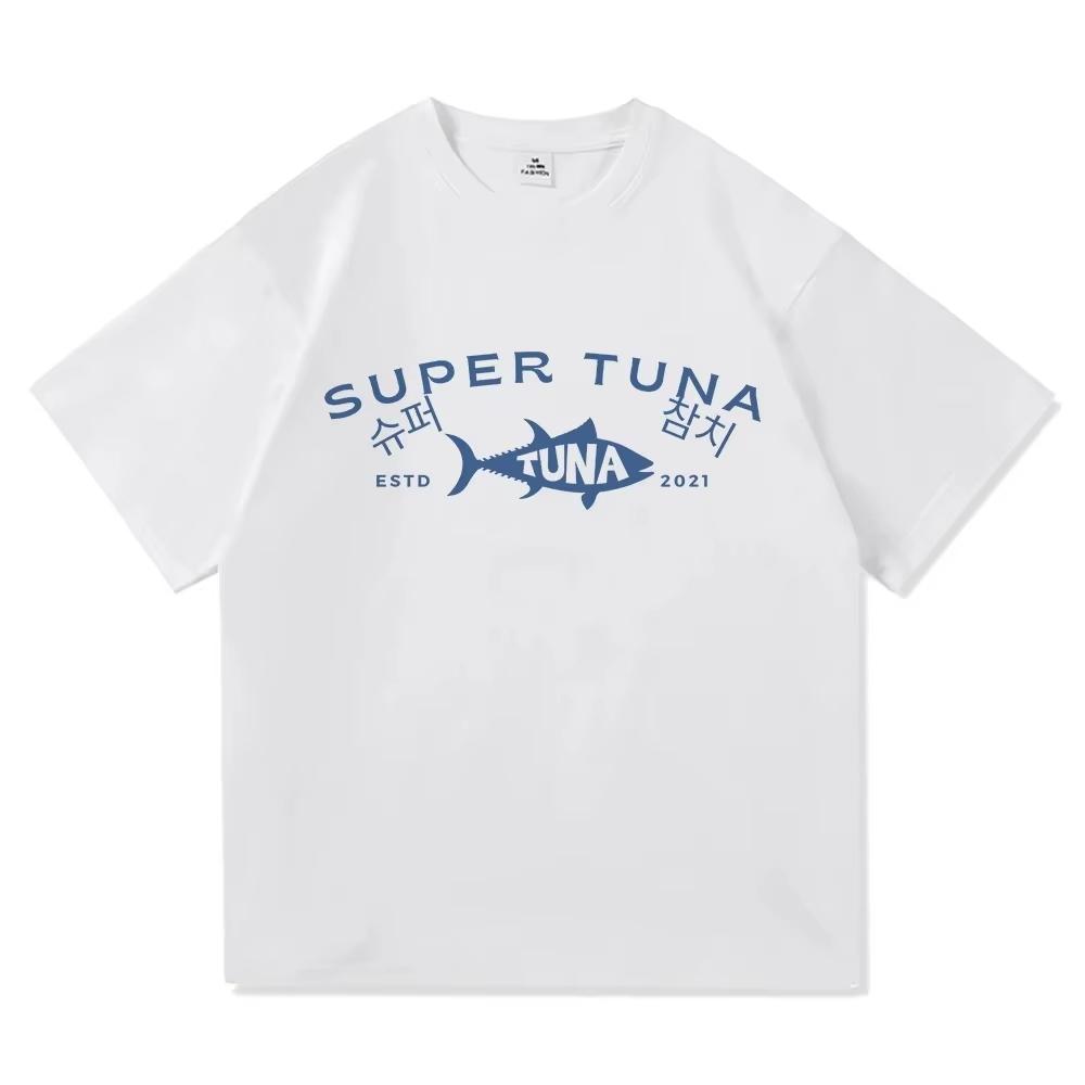 Jin Super Tonijn Vis T-shirt Kawaii Retro Mode Heren/dames Kleding Harajuku Hoge Kwaliteit Tops Kleding Dagen Cadeaus T-shirts