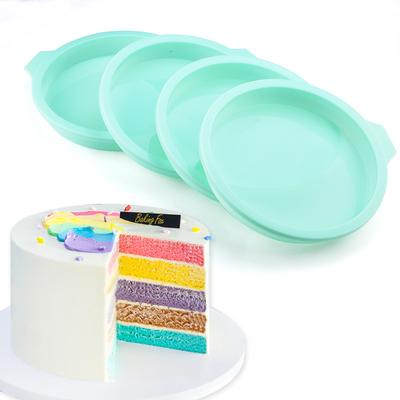 1Pcs Baking Pan Tools Bakeware Non-stick Baking Layered Cake Silicone Round Shape Mold 6/8 Inch