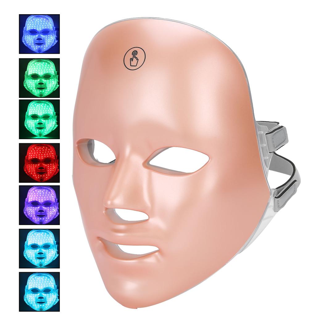 LED Photon Skin Rejuvenation Machine Acne Removal Color Light Therapy Face Shield Gold