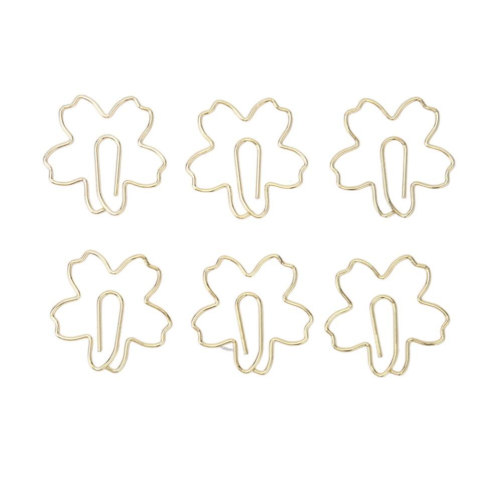 100Pcs Gold Cute Paper Clips Sakura Shape Cool Paper Clips Cute Cute Planner Clips  Office